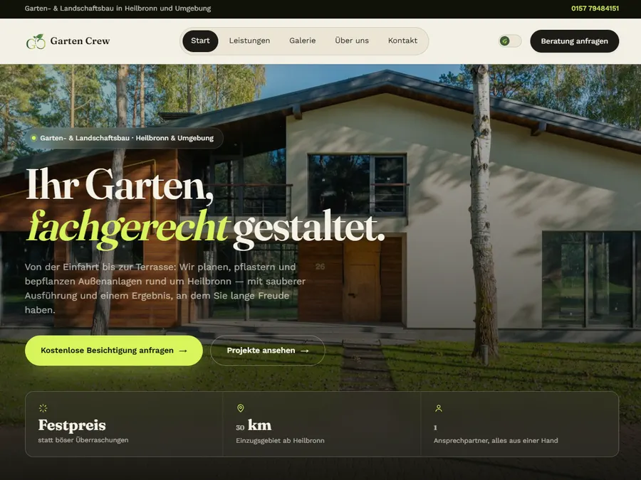 Neue Website von Garten Crew